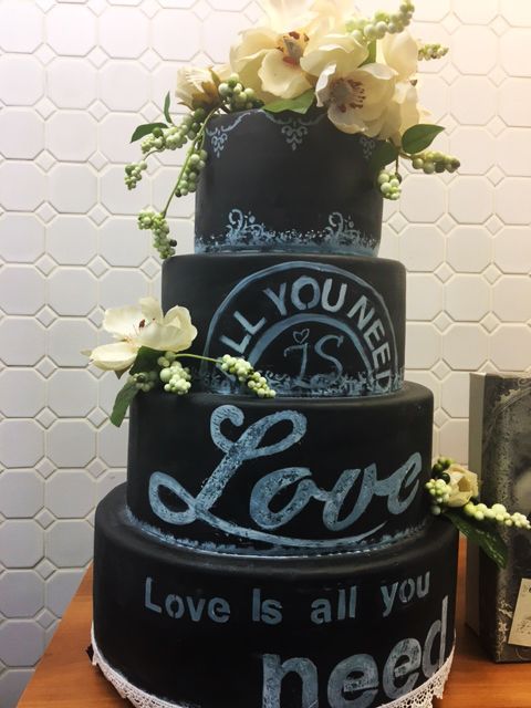 4 Tier Love Wedding Cake